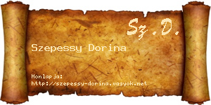 Szepessy Dorina névjegykártya